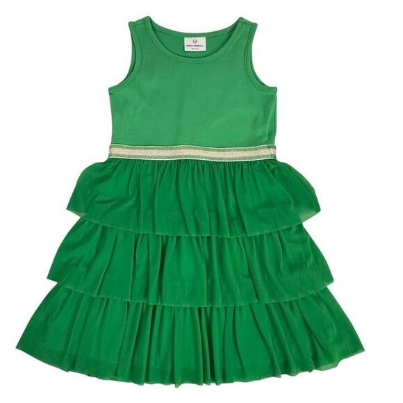 Hanna Andersson Other - Hanna Andersson Girls 6-7 Swish Sparkle Dress With Tulle Tiers Green